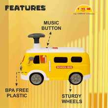 Load image into Gallery viewer, Happy Bus Ride On - Yellow | Toddler Ride-on | Lights & Music | Ride-on with easy storage | Grip wheels | Make in India | Indoor & Outdoor | For Kids 2+ years