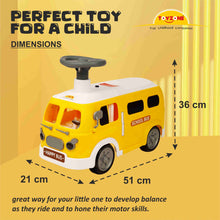 Load image into Gallery viewer, Happy Bus Ride On - Yellow | Toddler Ride-on | Lights & Music | Ride-on with easy storage | Grip wheels | Make in India | Indoor & Outdoor | For Kids 2+ years