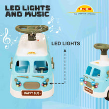 Load image into Gallery viewer, Happy Bus Ride On - Blue | Toddler Ride-on | Lights & Music | Ride-on with easy storage | Grip wheels | Make in India | Indoor & Outdoor | For Kids 2+ years