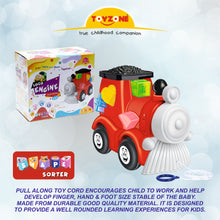 Load image into Gallery viewer, Engine Pull Along | Interactive pull toy | Toy for walking babies Toddler | Movement toy | Early learning Pull toy | Toddler activity toy | For age 12+ Months