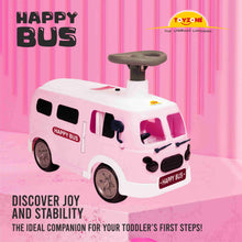 Load image into Gallery viewer, Happy Bus Ride On - Pink | Toddler Ride-on | Lights & Music | Ride-on with easy storage | Grip wheels | Make in India | Indoor & Outdoor | For Kids 2+ years