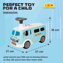 Load image into Gallery viewer, Happy Bus Ride On - Blue | Toddler Ride-on | Lights & Music | Ride-on with easy storage | Grip wheels | Make in India | Indoor & Outdoor | For Kids 2+ years