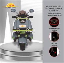 Load image into Gallery viewer, Himalayan Electric Scooter - Grey | Rechargeable Scooty | Powered by 6V & 4.5 AH Battery | Ride-On Scooter | Kids Electric Scooty | For Kids 2+ Years