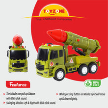 Load image into Gallery viewer, Agni Missile Launcher | Friction Powered Toy | Unbreakable Toy | Missile Launcher Toy Truck | Push and Go | Made in India | For kids 3+ year year