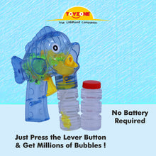 Load image into Gallery viewer, Fish Bubble Gun | Bubble Gun Toy | Bubble Blower | Bubble maker for Kids | Portable Bubble Machine | Outdoor & Indoor activity toy | Music with Soft Light | Colorful Bubbles | Cool bubble toy | For kids age 3+ years