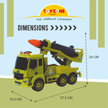 Load image into Gallery viewer, Varuna Missile Launcher | Friction Powered Toy | Unbreakable Toy | Missile Launcher Toy Truck | Push and Go | Made in India | For kids 3+ year