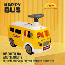 Load image into Gallery viewer, Happy Bus Ride On - Yellow | Toddler Ride-on | Lights & Music | Ride-on with easy storage | Grip wheels | Make in India | Indoor & Outdoor | For Kids 2+ years