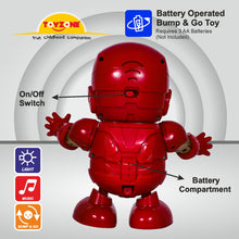 Load image into Gallery viewer, Ironman Dance Hero Bump 'N' Go | Lights & Sound | Musical Baby Toy | Baby Dance Toy | Active Play Toy | Battery Operated Toy | Educational Toy for Infants | Infant Sensory Play Toy | For New Born & Toddlers