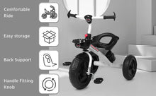 Load image into Gallery viewer, Phoenix Tricycle - White | Kids Baby Cycle | Baby Push Cycle | With Rubber Wheels | Kids 3-Wheel Bike with Basket | For Kids 3+ Years