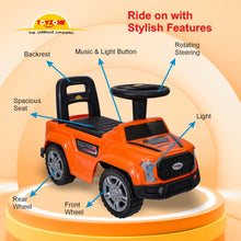 Load image into Gallery viewer, Raptor Ride on - Orange | Car for Kids | Toddlers Push Car with Backrest | Music & LED Light | Under Seat Storage | For kids 2+ Years