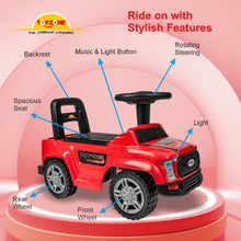 Load image into Gallery viewer, Raptor Ride on - Red | Car for Kids | Toddlers Push Car with Backrest | Music & LED Light | Under Seat Storage | For kids 2+ Years