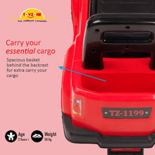 Load image into Gallery viewer, Raptor Ride on - Red | Car for Kids | Toddlers Push Car with Backrest | Music & LED Light | Under Seat Storage | For kids 2+ Years