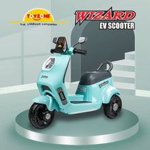 Load image into Gallery viewer, Wizard Electric Scooty - Blue | Rechargeable Scooty | Powered by 6V & 4.5 AH Battery | Ride-On Scooter | Kids Electric Scooty | For Kids 3+ Years