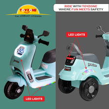 Load image into Gallery viewer, Wizard Electric Scooty - Blue | Rechargeable Scooty | Powered by 6V & 4.5 AH Battery | Ride-On Scooter | Kids Electric Scooty | For Kids 3+ Years