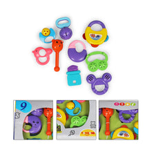 Load image into Gallery viewer, 9 Pcs. Baby Rattles | Infant Rattle | Infant Sensory Rattle Set | Baby First Rattles | Baby Developmental Toys | Grasping Rattles for Babies | Newborn Gift Set | For Infants