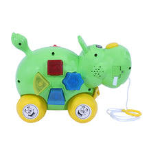 Load image into Gallery viewer, Hippo Pull Along | Interactive pull toy | Toy for walking babies Toddler | Movement toy | Early learning Pull toy | Toddler activity toy | For age 12+ Months