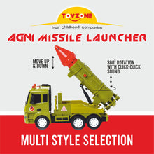 Load image into Gallery viewer, Agni Missile Launcher | Friction Powered Toy | Unbreakable Toy | Missile Launcher Toy Truck | Push and Go | Made in India | For kids 3+ year year
