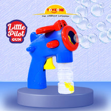 Load image into Gallery viewer, Little Pilot Bubble Gun | Bubble Gun Toy | Bubble Blower | Bubble maker for Kids | Portable Bubble Machine | Outdoor &amp; Indoor activity toy | Music with Soft Light | Colorful Bubbles | Cool bubble toy | For kids age 3+ years
