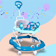 Load image into Gallery viewer, My Cat Baby Walker - Blue | With Parental Handle | Musical Sound Tray | Light-weight &amp; Portable | Comfortable Seat | Rotatable Wheel |Infant &amp; Baby Activity Walker
