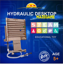Load image into Gallery viewer, Hydraulic Desktop Maze Game | Hydraulic Science Toy | DIY Maze Game | Creative Kids Puzzle | Practical Skills Game | Screen-Free Play | For kids age 5+ years
