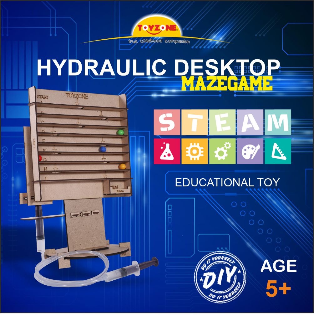 Hydraulic Desktop Maze Game | Hydraulic Science Toy | DIY Maze Game | Creative Kids Puzzle | Practical Skills Game | Screen-Free Play | For kids age 5+ years