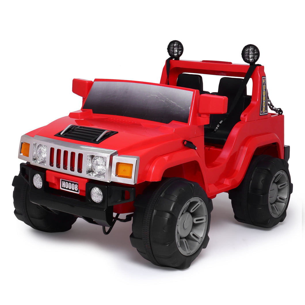 Humer Electric Car TZ-0008 - Red | Frequency 2.4 GHz | Lights & Music | Ride-On Car | Seat Belt for Safety | Perfect Tyre Grip | Make in India | For Kids 3+ years