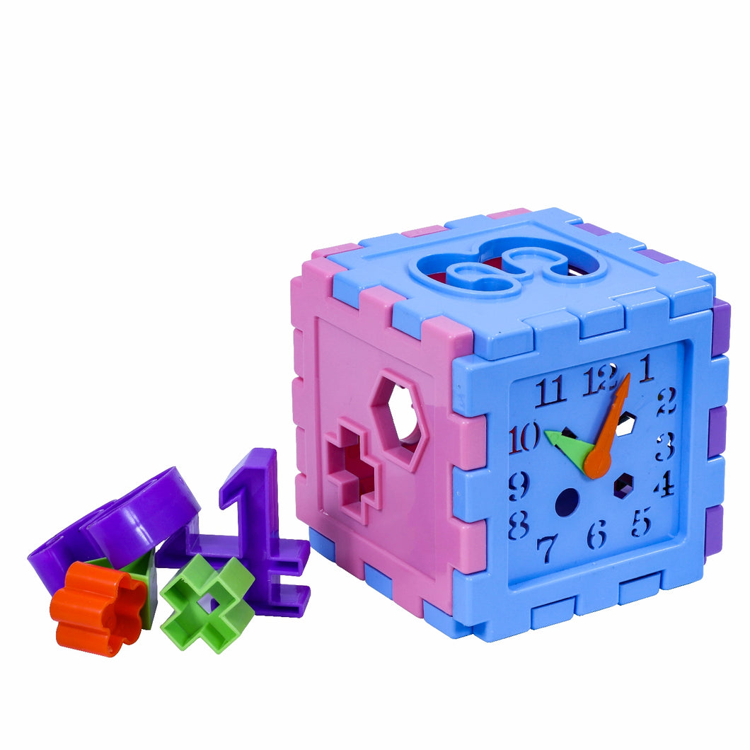 Time Square Cube | Early learning cube toy | Interactive learning toy | Shape sorting toy | Multi-functional educational cube | Play and learn Activity cube | Tactile learning toy | Early childhood development toys for toddlers