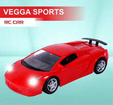 Load image into Gallery viewer, Vegga RC Car - Red | 27 MHz Fully Functionable | 1:24 Scale | Battery &amp; Charger Cable | Range upto 25m | Luminous Headlight | Perfect Tyre Grip | For Age 4+ Years

