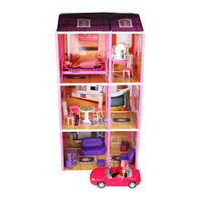 Load image into Gallery viewer, Super Star Giant Three Story Doll House | Girls Role Playset | Pretend Play | Doll House with Furniture | Dollhouse Accessories | Imaginative Play | Playhouse | For Kids Age 3+ years
