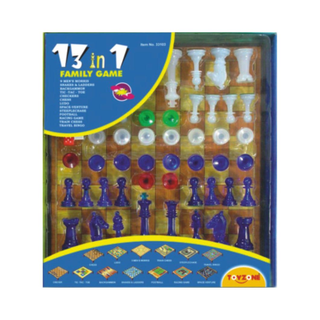 13 in 1 Chess |  Chess & Checkers Set | Ludo and snakes & ladders | Multi-game Set | Strategy Games | Family Fun | Portable & Travel-Friendly | Educational & Classic Board Games | Gift Set for All Ages