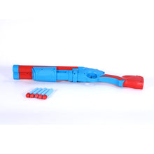 Load image into Gallery viewer, Captain America Double Barrel Shotgun | Foam Blaster Gun | Safe &amp; Long Range | Lock &amp; Load Pump Action | Toy Shotgun | Dart Shooter | Target Shooting Gun | For Kids, Teens, Adults
