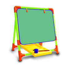 Load image into Gallery viewer, 2-in-1 Educational Learning Board – Whiteboard &amp; Chalkboard | Reusable Drawing Board | Portable learning toy | Kids Learning &amp; Creativity Toy | Dual-sided learning board | For Preschoolers
