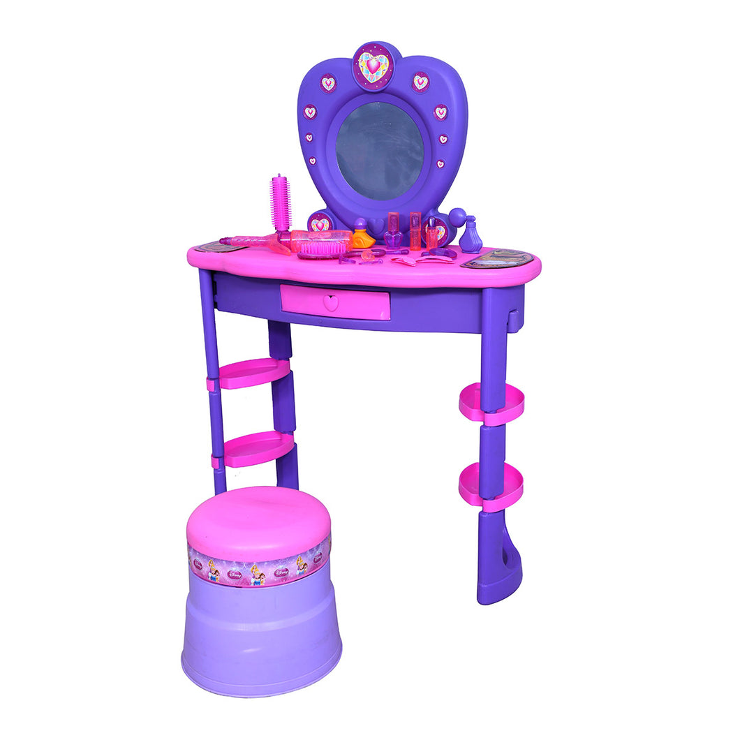 Disney Princess Dressing Table | Makeup Mirror Set | Child Beauty Playset | Kids Grooming Set | Toddler Mirror Table | Role Play Set | For Kids age 3+ Years
