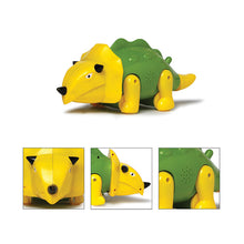Load image into Gallery viewer, Triceratops Dinosaur Pull Along | Interactive pull toy | Toy for walking babies Toddler | Movement toy | Early learning Pull toy | Toddler activity toy | For age 12+ Months
