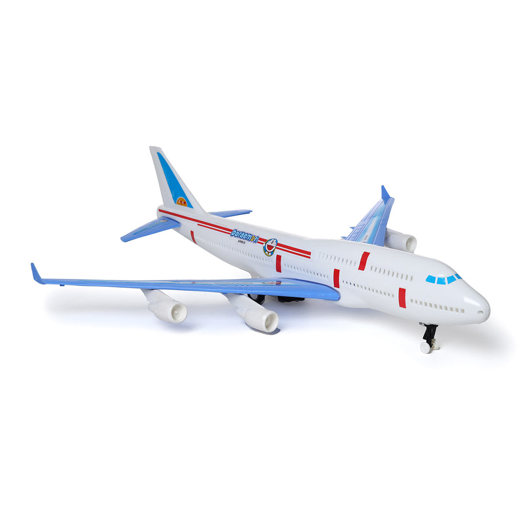 Doraemon Airbus (PVC Pack) | Friction Powered Plane | Push & Go | Non-battery Airplane | Durable Aircraft | Easy Push Toy Plane | For Kids age 3+ years