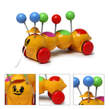 Load image into Gallery viewer, Happy Caterpillar Pull Along | Interactive pull toy | Toy for walking babies Toddler | Movement toy | Early learning Pull toy | Toddler activity toy | For age 12+ Months
