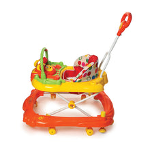 Load image into Gallery viewer, Happy Monkey Baby Walker  | Foldable baby walker | Parental handle | Easy to control | Rotatable wheel | First steps walker | Baby walking support | Adjustable height | Non-slip | Durable baby walker | For Toddlers
