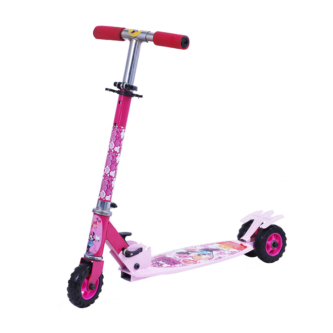 Minnie Scooter Oval | Kids Scooter | Adjustable & Foldable Scooter | Skateboard Scooter | Rear Brake Scooter for kids | Foldable Kids Scooter | For Kids age 5+ years
