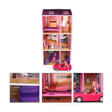 Load image into Gallery viewer, Super Star Giant Three Story Doll House | Girls Role Playset | Pretend Play | Doll House with Furniture | Dollhouse Accessories | Imaginative Play | Playhouse | For Kids Age 3+ years
