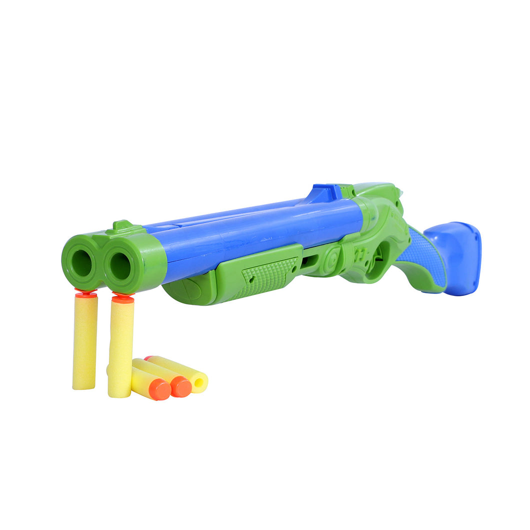 Ninja Turtle Double Barrel Shotgun | Foam Blaster Gun | Safe & Long Range | Lock & Load Pump Action | Toy Shotgun | Dart Shooter | Target Shooting Gun | For Kids, Teens, Adults