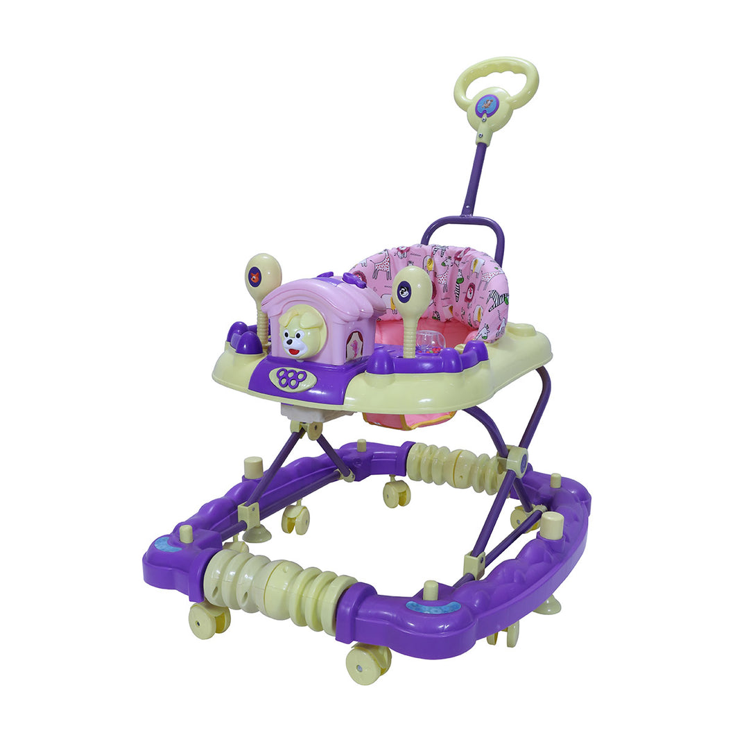 My Puppy House Baby Walker with Rocker | Foldable baby walker | Parental handle | Easy to control | Rotatable wheel | First steps walker | Baby walking support | Adjustable height | Non-slip | Durable baby walker | For Toddlers