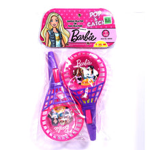 Load image into Gallery viewer, Barbie POP Catch Set Half cut | Launch and catch game | Catch ball set | Handheld launchers | Active play toy | Ball launcher toy | Pop trigger | ball launcher set | For age 3+ years
