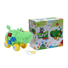 Load image into Gallery viewer, Hippo Pull Along | Interactive pull toy | Toy for walking babies Toddler | Movement toy | Early learning Pull toy | Toddler activity toy | For age 12+ Months

