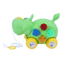 Load image into Gallery viewer, Hippo Pull Along | Interactive pull toy | Toy for walking babies Toddler | Movement toy | Early learning Pull toy | Toddler activity toy | For age 12+ Months

